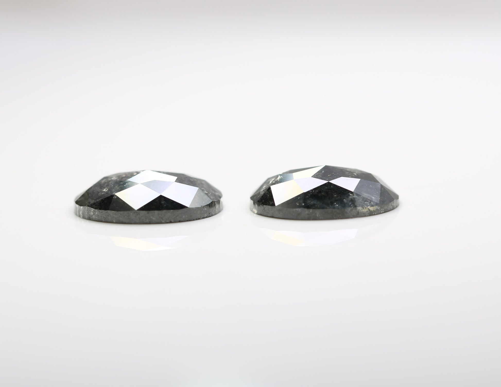 6.92 CT Oval Shape Salt And Pepper Pair Diamond For Engagement Ring - JayKrishna Diamond