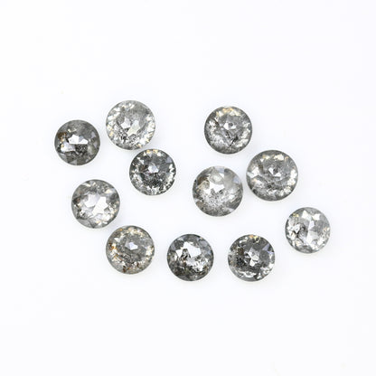 1.24 CT Round Rose Cut Salt And Pepper 2.70 to 2.90 MM Diamond For Engagement Ring - JayKrishna Diamond