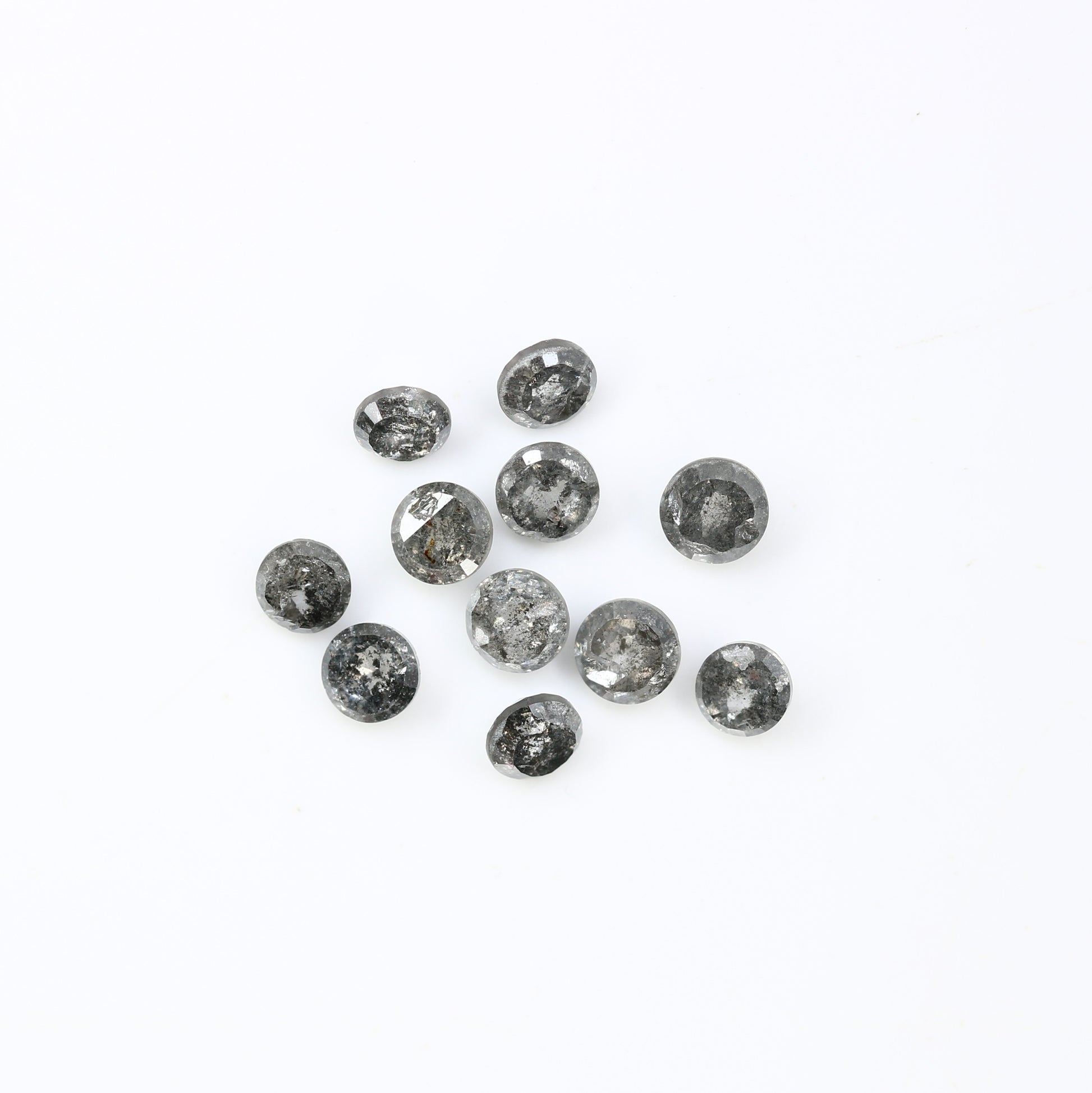1.24 CT Round Rose Cut Salt And Pepper 2.70 to 2.90 MM Diamond For Engagement Ring - JayKrishna Diamond