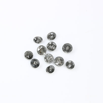 1.24 CT Round Rose Cut Salt And Pepper 2.70 to 2.90 MM Diamond For Engagement Ring - JayKrishna Diamond