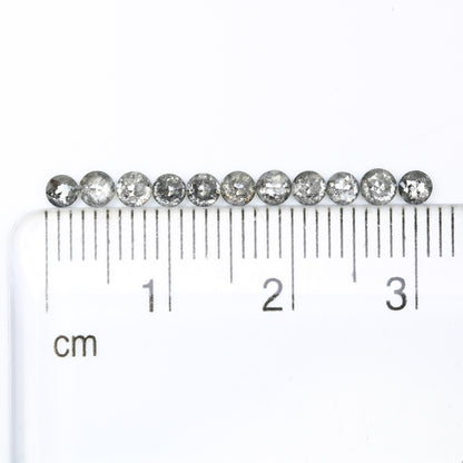 1.24 CT Round Rose Cut Salt And Pepper 2.70 to 2.90 MM Diamond For Engagement Ring - JayKrishna Diamond