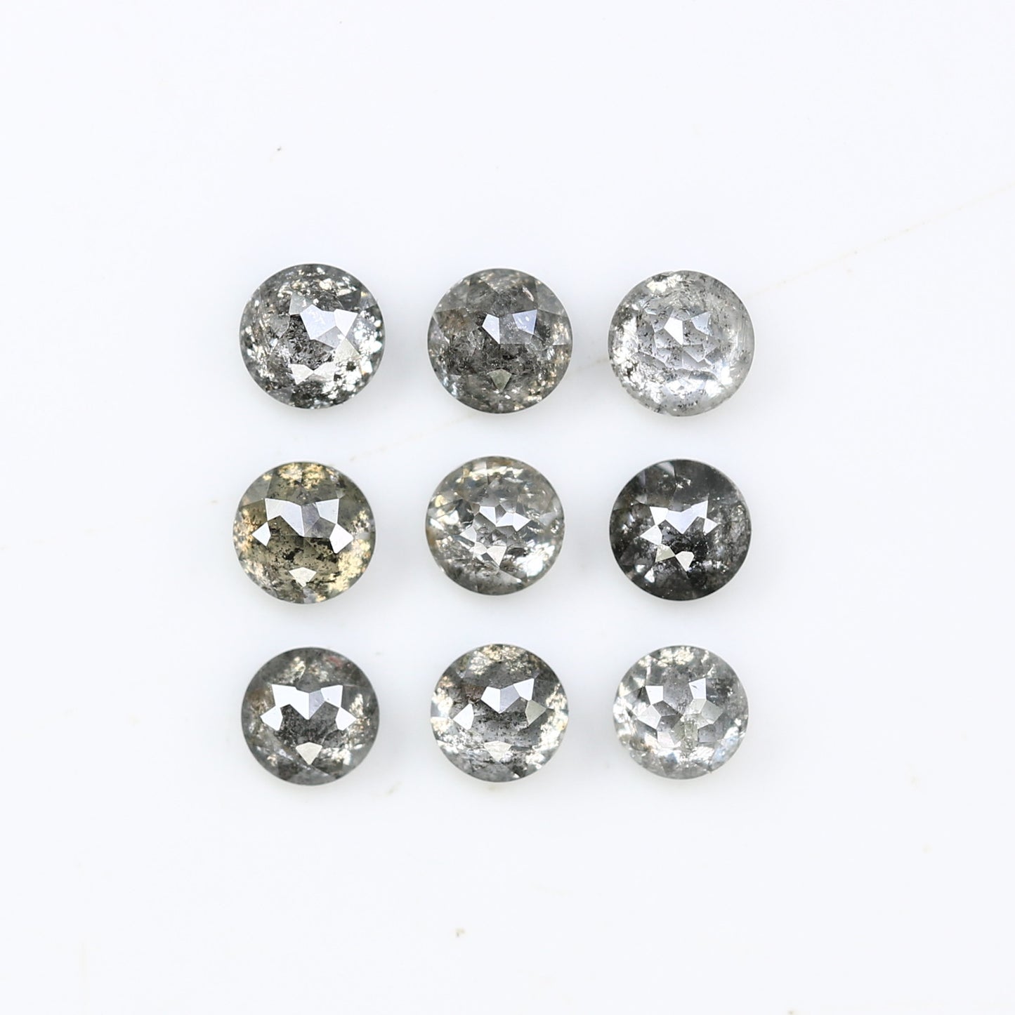 0.94 CT Salt And Pepper Round Rose Cut Diamond For Engagement Ring - JayKrishna Diamond