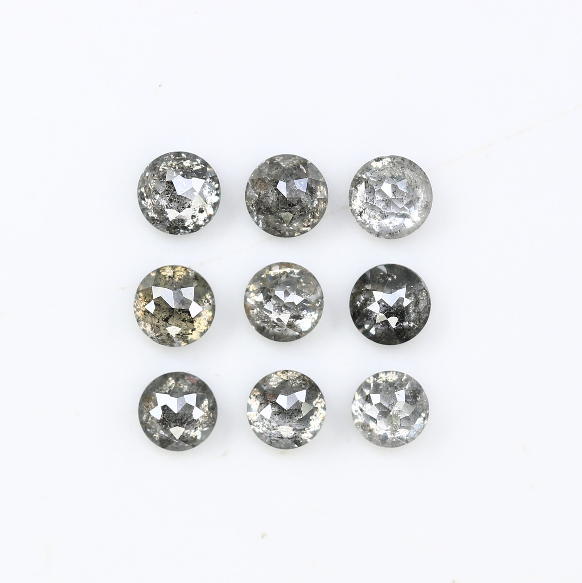 0.94 CT Salt And Pepper Round Rose Cut Diamond For Engagement Ring - JayKrishna Diamond