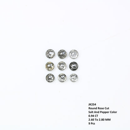 0.94 CT Salt And Pepper Round Rose Cut Diamond For Engagement Ring - JayKrishna Diamond