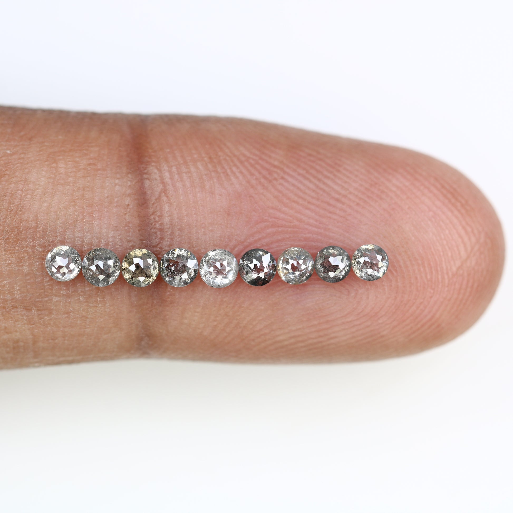 0.94 CT Salt And Pepper Round Rose Cut Diamond For Engagement Ring - JayKrishna Diamond