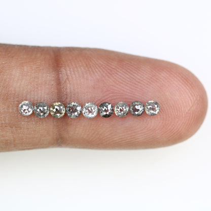 0.94 CT Salt And Pepper Round Rose Cut Diamond For Engagement Ring - JayKrishna Diamond