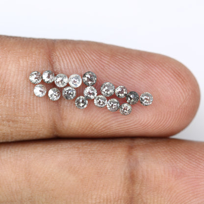 1.18 CT Natural Salt And Pepper Round Rose Cut Diamond For Engagement Ring - JayKrishna Diamond