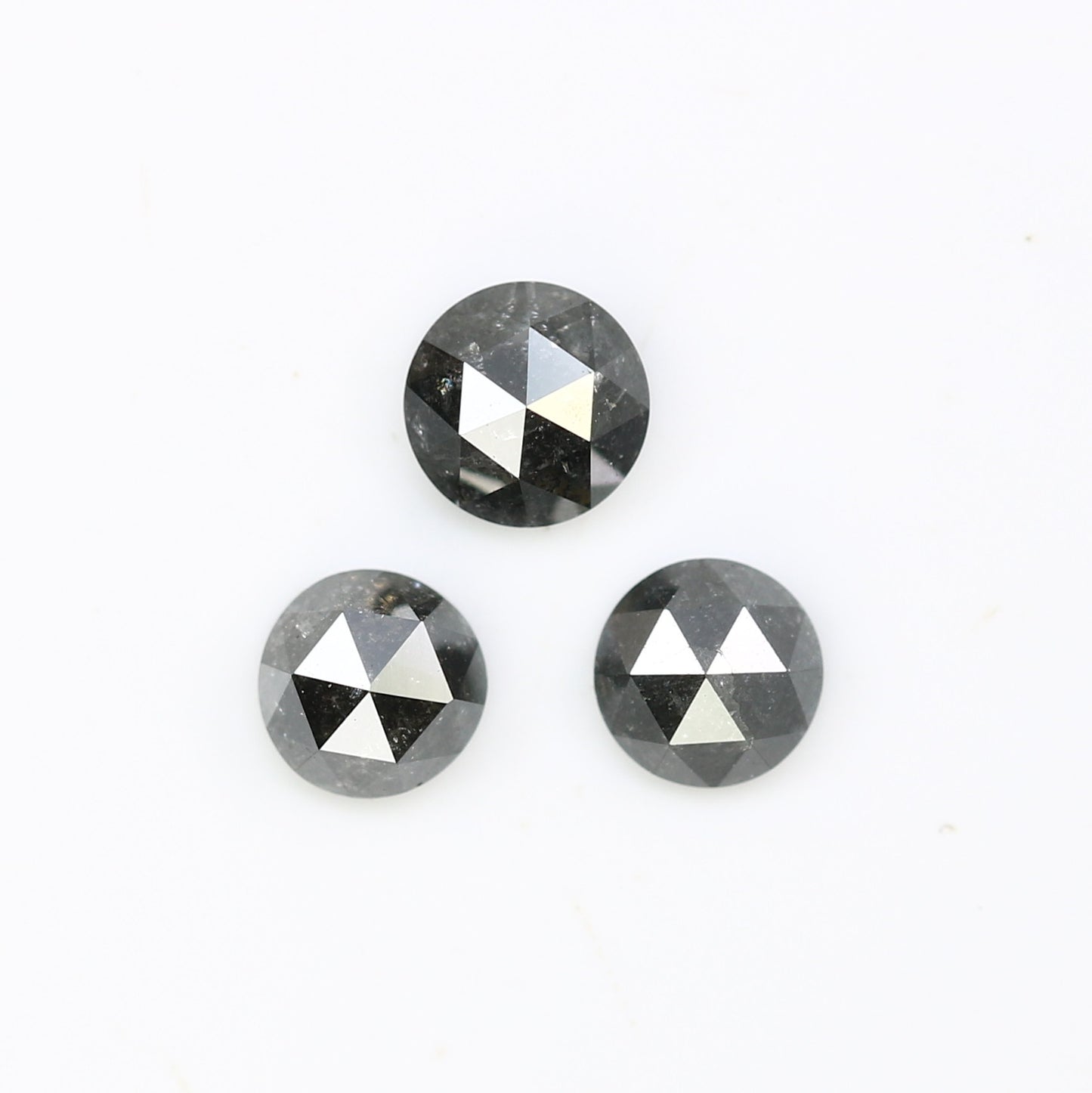 0.69 CT Loose Rose Cut Natural Salt And Pepper Round Diamond For Engagement Ring - JayKrishna Diamond