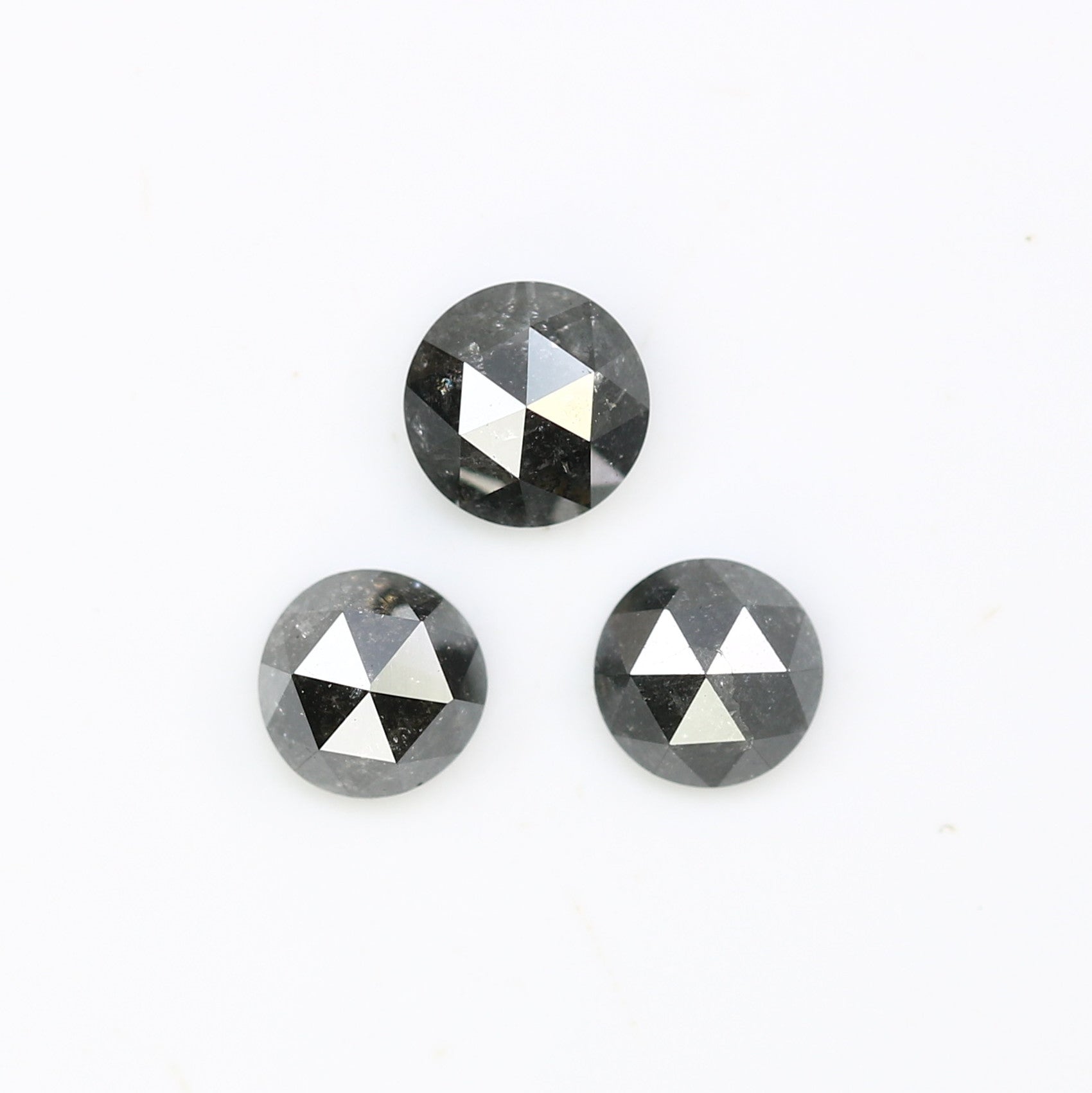 0.69 CT Loose Rose Cut Natural Salt And Pepper Round Diamond For Engagement Ring - JayKrishna Diamond