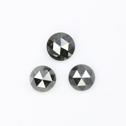 0.69 CT Loose Rose Cut Natural Salt And Pepper Round Diamond For Engagement Ring - JayKrishna Diamond