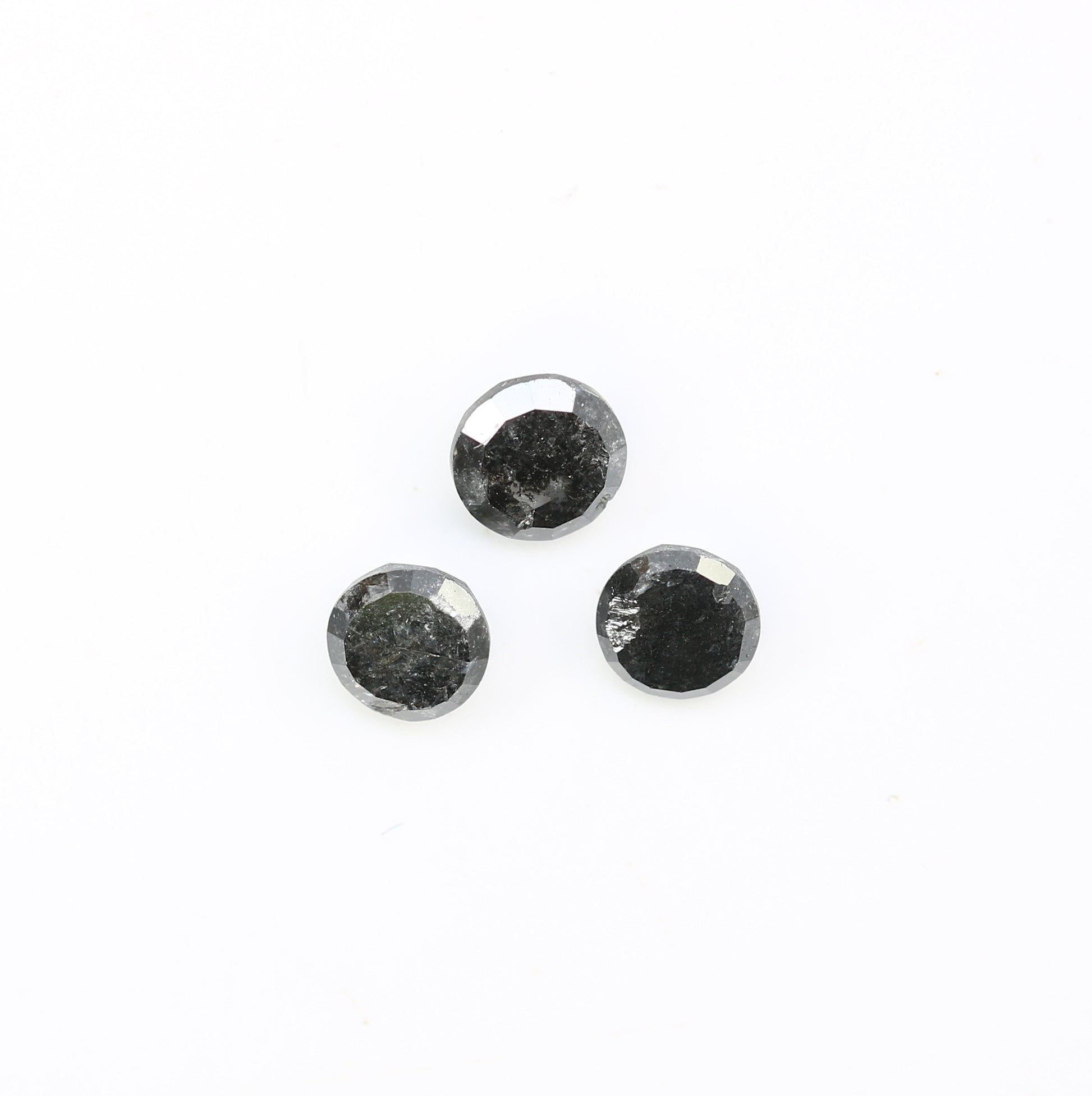 0.69 CT Loose Rose Cut Natural Salt And Pepper Round Diamond For Engagement Ring - JayKrishna Diamond