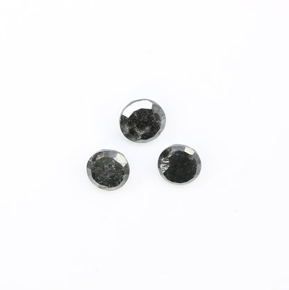 0.69 CT Loose Rose Cut Natural Salt And Pepper Round Diamond For Engagement Ring - JayKrishna Diamond