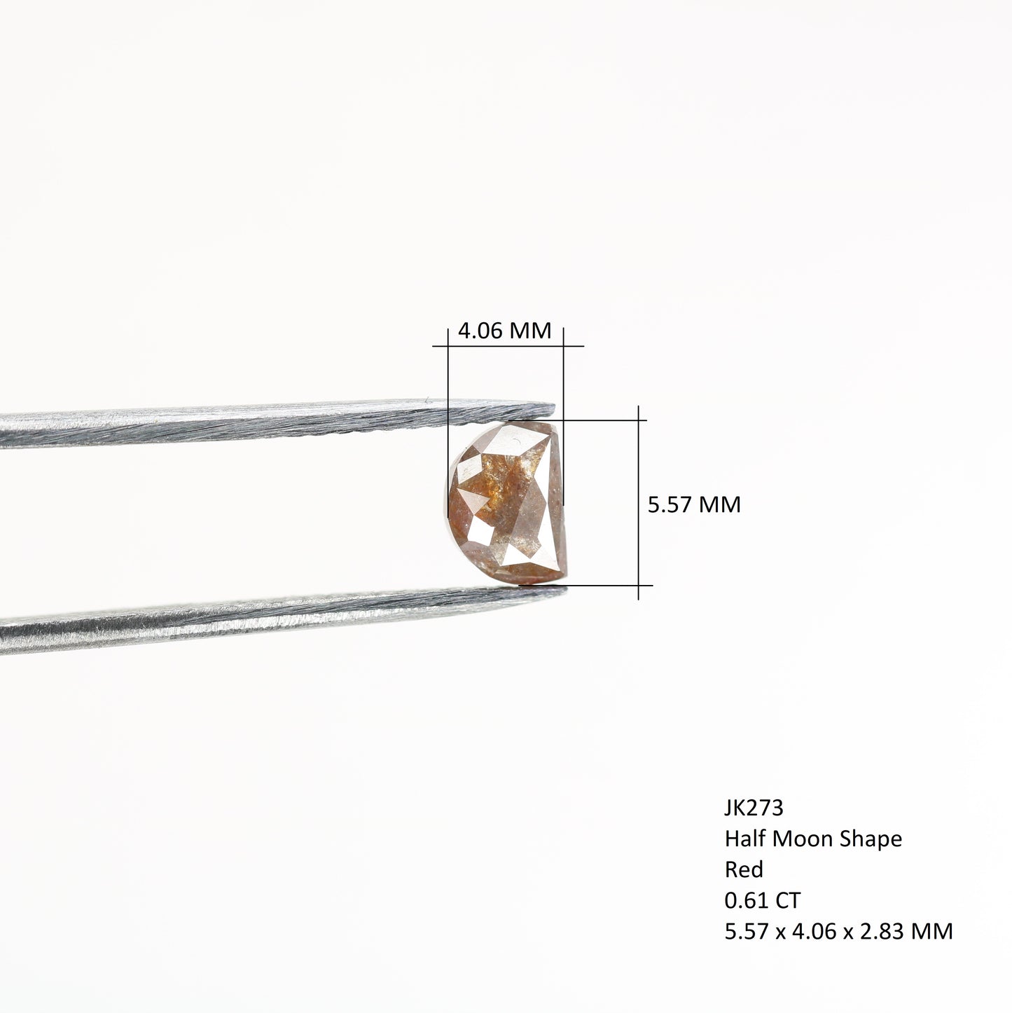0.61 CT Half Moon Red Diamond for an Engagement Necklace: Custom Handmade Half Moon Ring Design - JayKrishna Diamond