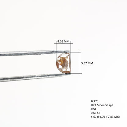0.61 CT Half Moon Red Diamond for an Engagement Necklace: Custom Handmade Half Moon Ring Design - JayKrishna Diamond