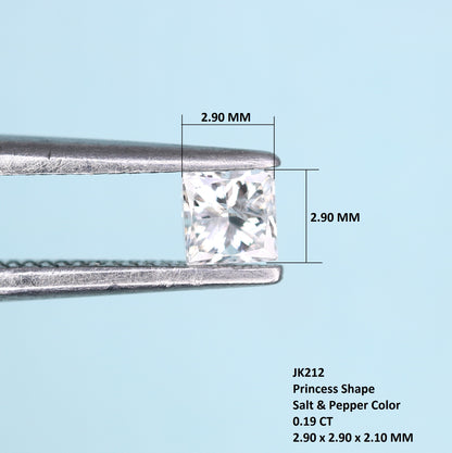 0.19 CT Salt and Pepper Princess Cut Diamond – Ideal for Engagement Rings, Necklaces, Promise Rings, Earrings & Anniversary Bracelet Gifts - JayKrishna Diamond