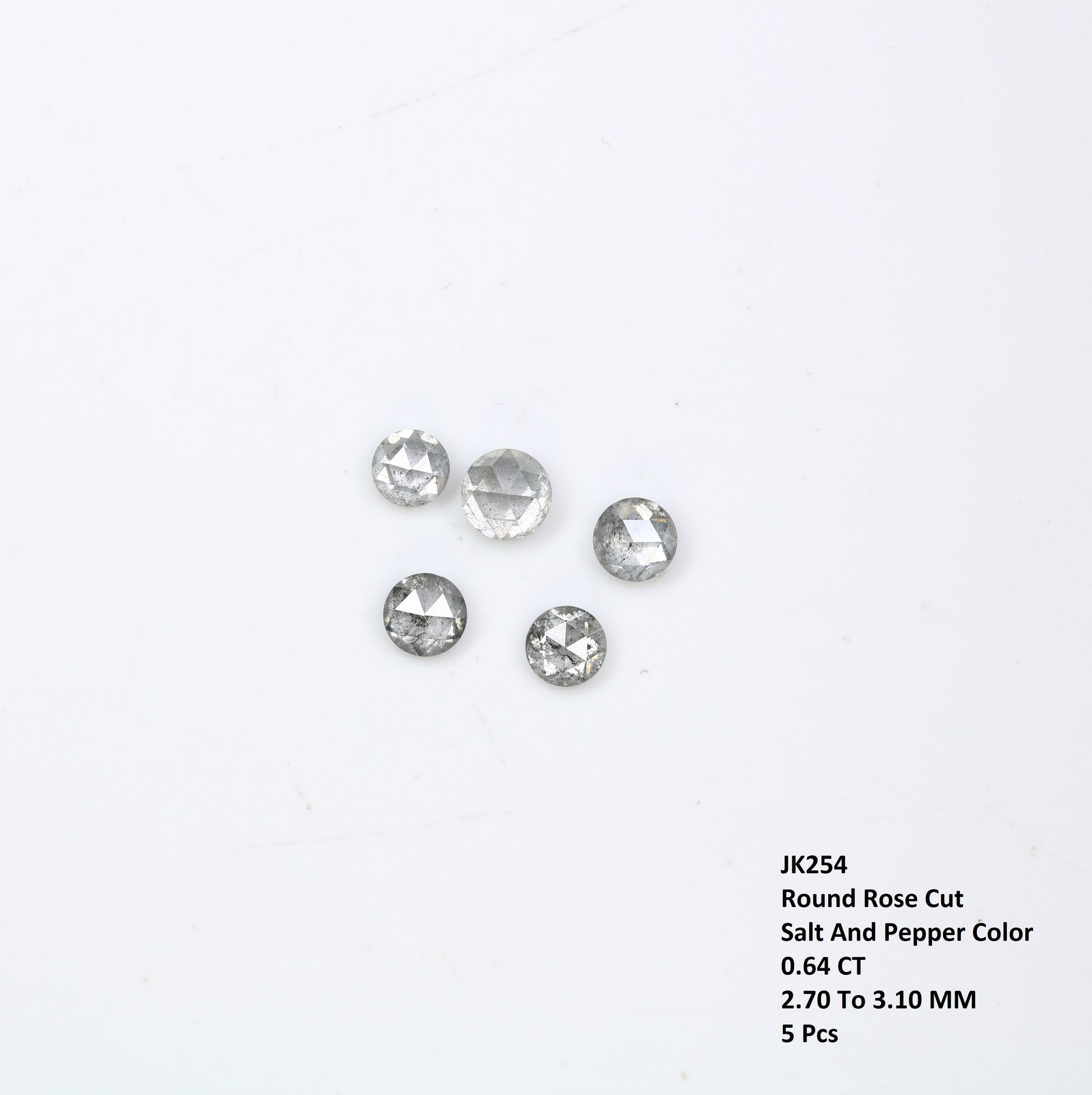0.64 CT Natural Round Salt and Pepper Loose Rose Cut Diamond for a Stunning Engagement Ring: Unique Gemstone Jewelry Piece - JayKrishna Diamond