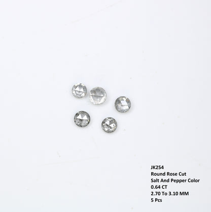 0.64 CT Natural Round Salt and Pepper Loose Rose Cut Diamond for a Stunning Engagement Ring: Unique Gemstone Jewelry Piece - JayKrishna Diamond
