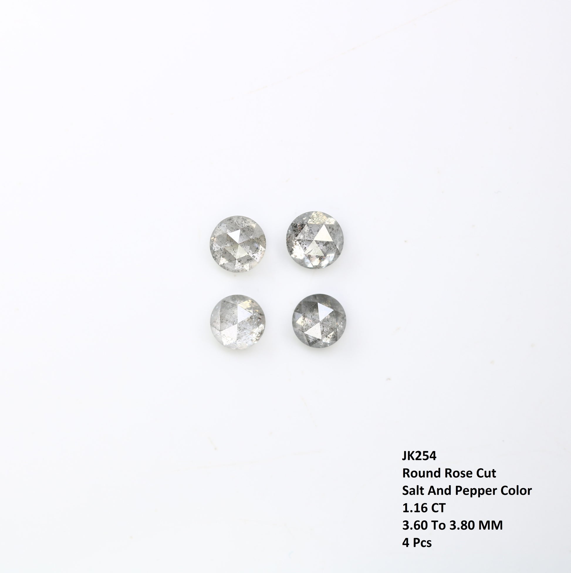 1.16 CT  Salt And Pepper Loose Round Rose Cut Diamond For Engagement Ring - JayKrishna Diamond