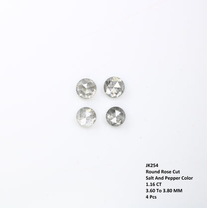 1.16 CT  Salt And Pepper Loose Round Rose Cut Diamond For Engagement Ring - JayKrishna Diamond