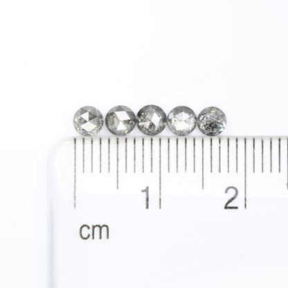1.07 CT 3.40 to 3.60 MM Loose Salt And Pepper Round Rose Cut Diamond For Engagement Ring - JayKrishna Diamond