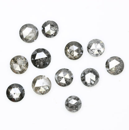 2.04 CT 3.10 MM Round Rose Cut Loose Salt And Pepper Natural Diamond For Engagement Ring - JayKrishna Diamond