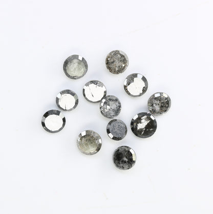 2.04 CT 3.10 MM Round Rose Cut Loose Salt And Pepper Natural Diamond For Engagement Ring - JayKrishna Diamond