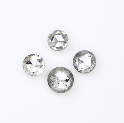 0.66 CT Salt and Pepper Round Rose Cut Diamond for Engagement Ring - Unique Gemstone for Custom Bridal Jewelry Designs - JayKrishna Diamond