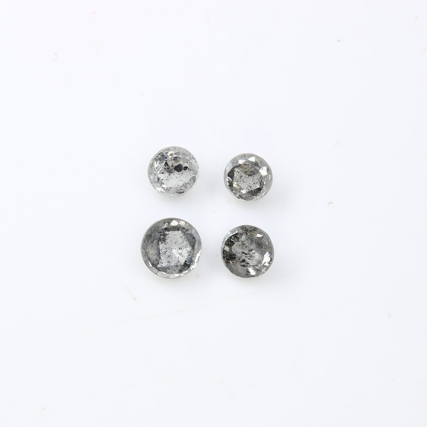 0.66 CT Salt and Pepper Round Rose Cut Diamond for Engagement Ring - Unique Gemstone for Custom Bridal Jewelry Designs - JayKrishna Diamond