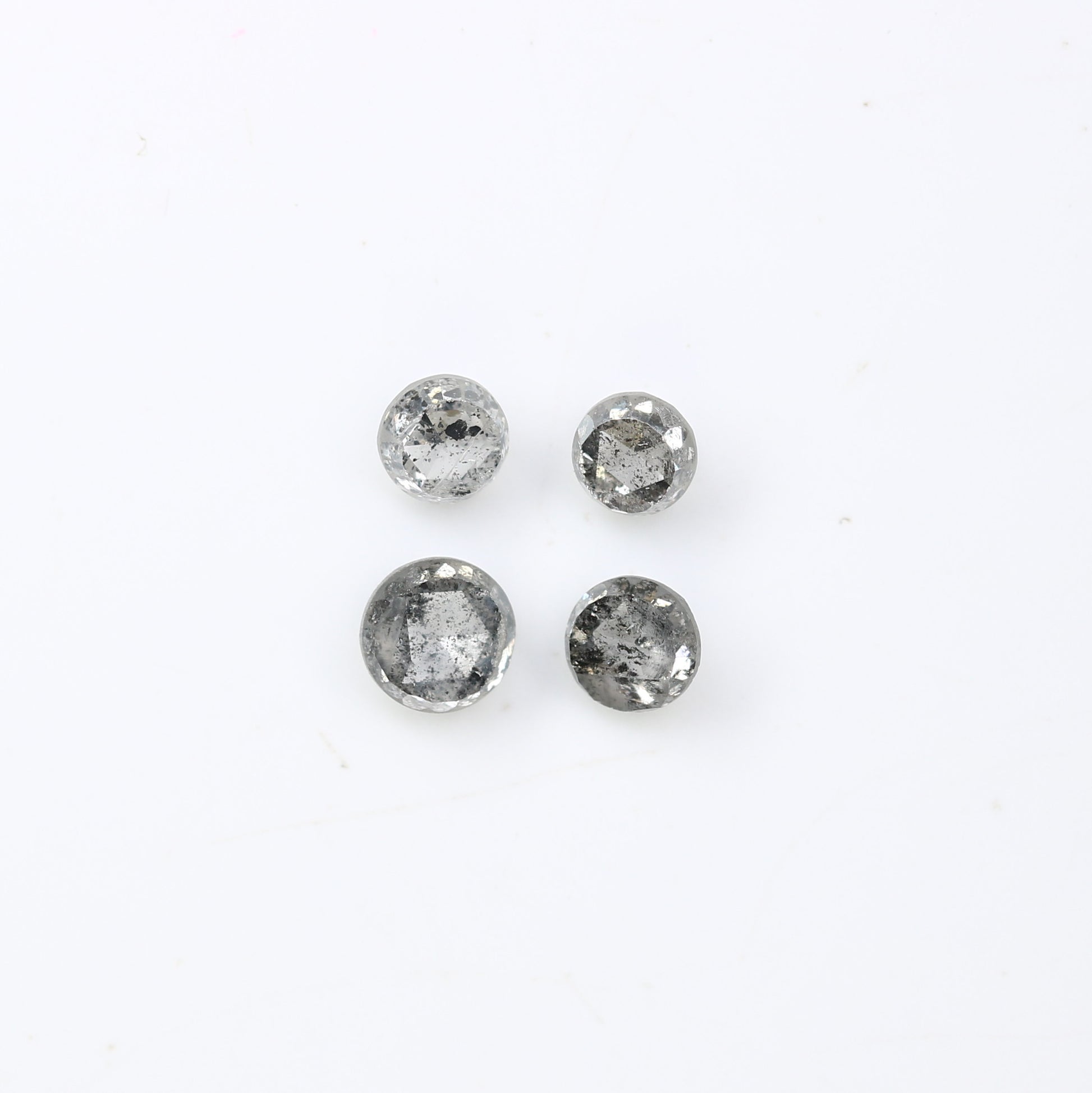 0.66 CT Salt and Pepper Round Rose Cut Diamond for Engagement Ring - Unique Gemstone for Custom Bridal Jewelry Designs - JayKrishna Diamond