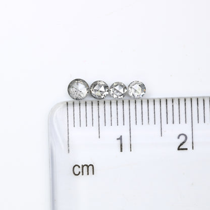 0.66 CT Salt and Pepper Round Rose Cut Diamond for Engagement Ring - Unique Gemstone for Custom Bridal Jewelry Designs - JayKrishna Diamond