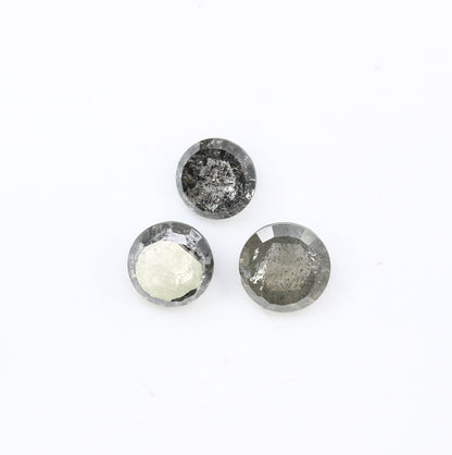 0.79 CT Round Rose Cut Salt And Pepper Diamond For Engagement Ring - JayKrishna Diamond