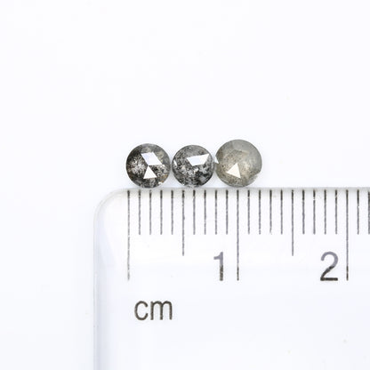 0.79 CT Round Rose Cut Salt And Pepper Diamond For Engagement Ring - JayKrishna Diamond