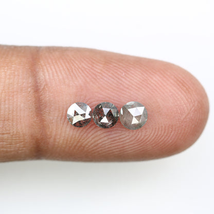 0.79 CT Round Rose Cut Salt And Pepper Diamond For Engagement Ring - JayKrishna Diamond