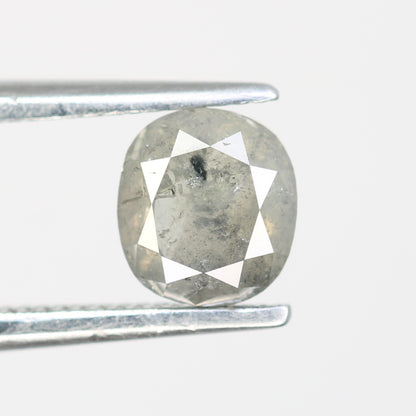 Oval Shape Diamond Ring 0.91 Carat Salt And Pepper Diamond For Engagement Ring - JayKrishna Diamond