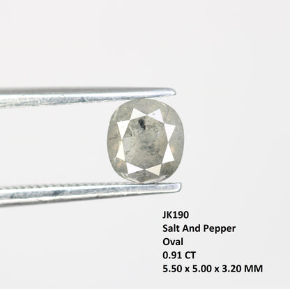 Oval Shape Diamond Ring 0.91 Carat Salt And Pepper Diamond For Engagement Ring - JayKrishna Diamond