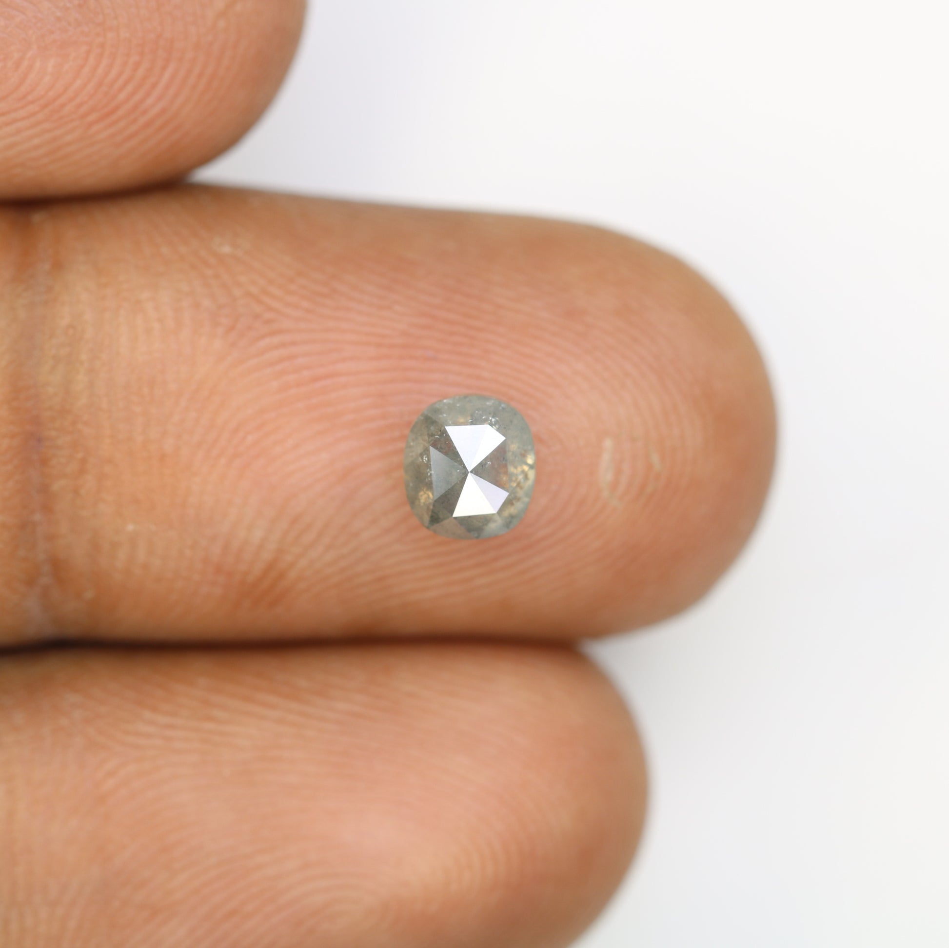 Oval Shape Diamond Ring 0.91 Carat Salt And Pepper Diamond For Engagement Ring - JayKrishna Diamond