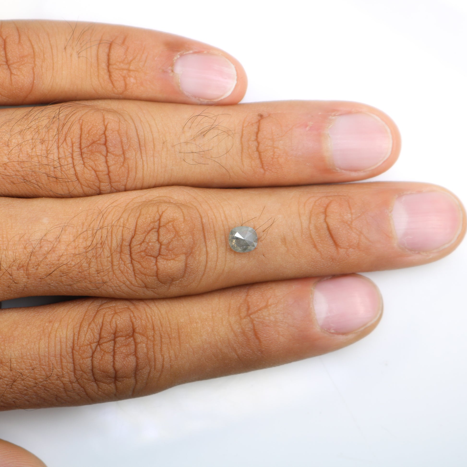 Oval Shape Diamond Ring 0.91 Carat Salt And Pepper Diamond For Engagement Ring - JayKrishna Diamond