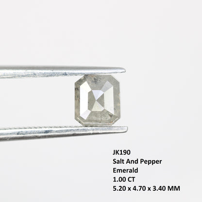 1.00 Carat Emerald Shape Diamond Ring Loose Salt And Pepper Diamond - JayKrishna Diamond