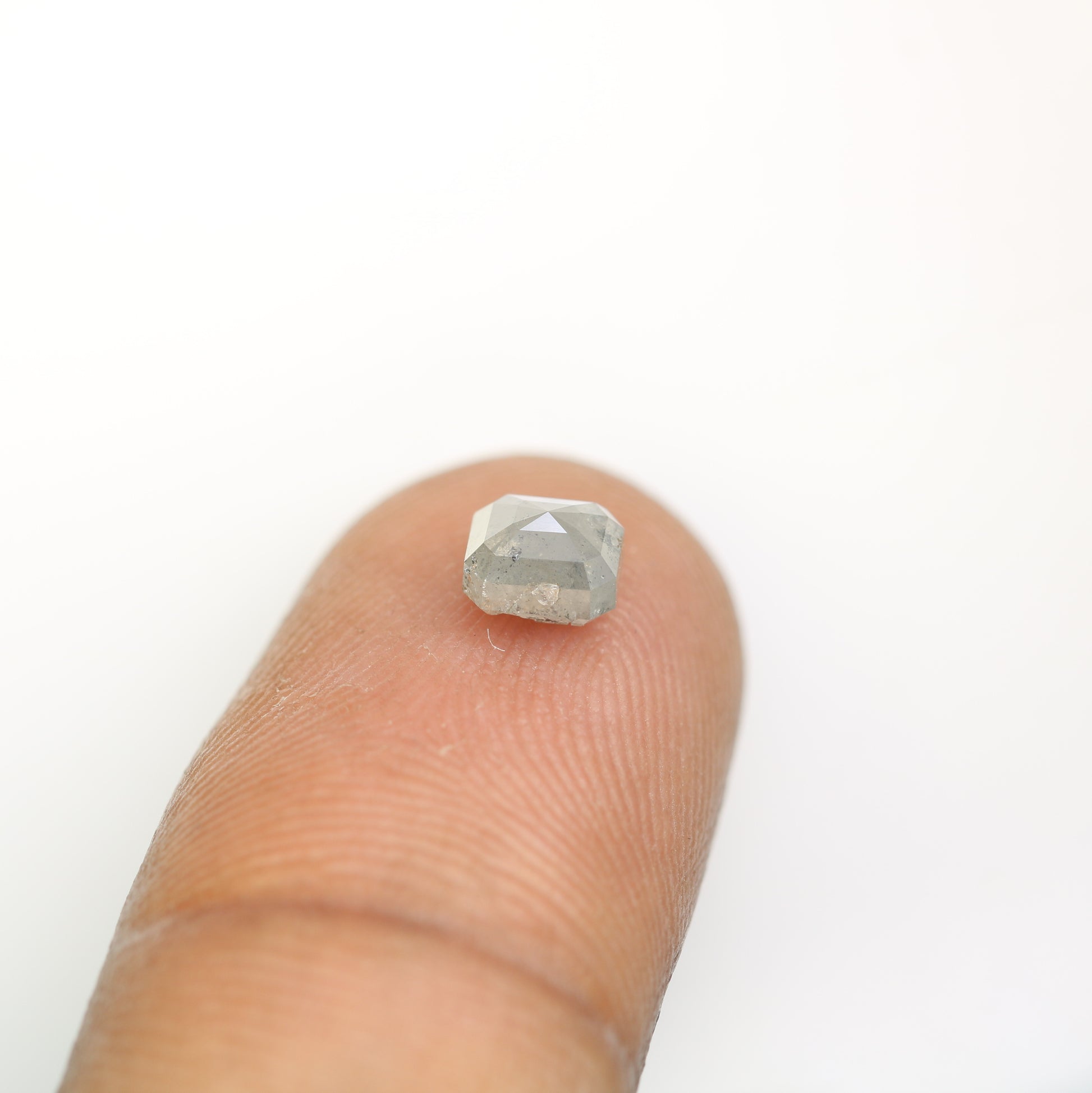 1.00 Carat Emerald Shape Diamond Ring Loose Salt And Pepper Diamond - JayKrishna Diamond