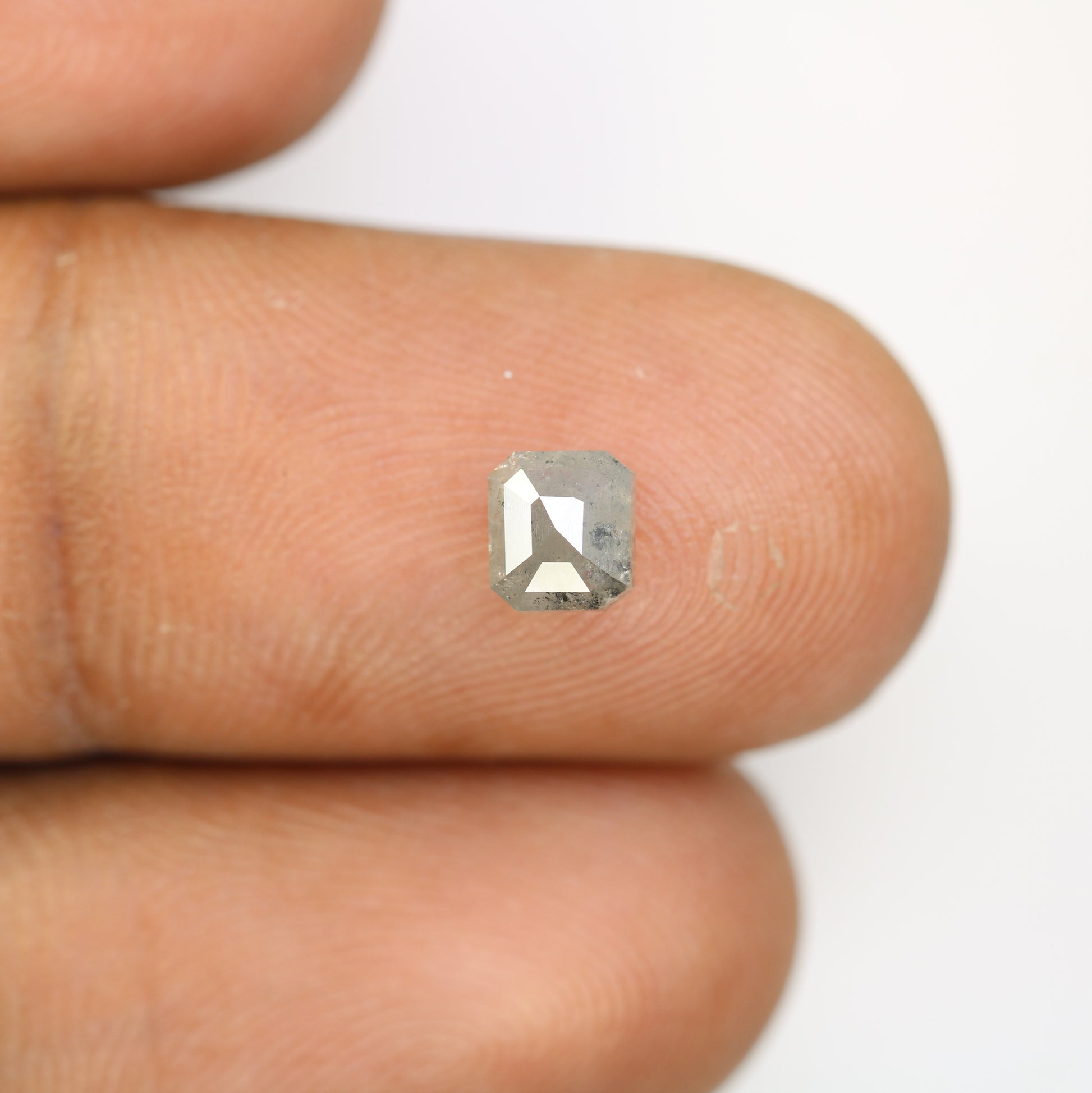 1.00 Carat Emerald Shape Diamond Ring Loose Salt And Pepper Diamond - JayKrishna Diamond