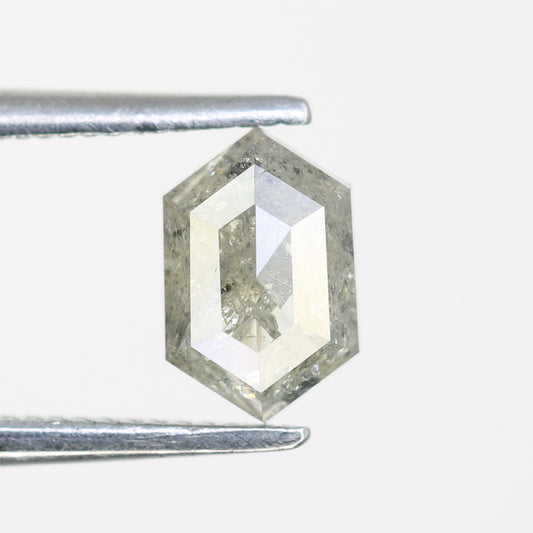 0.88 Carat Elongated Hexagon Shape Salt And Pepper Diamond For Wedding Ring - JayKrishna Diamond