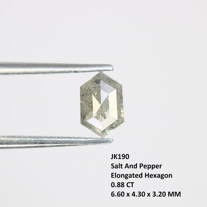 0.88 Carat Elongated Hexagon Shape Salt And Pepper Diamond For Wedding Ring - JayKrishna Diamond