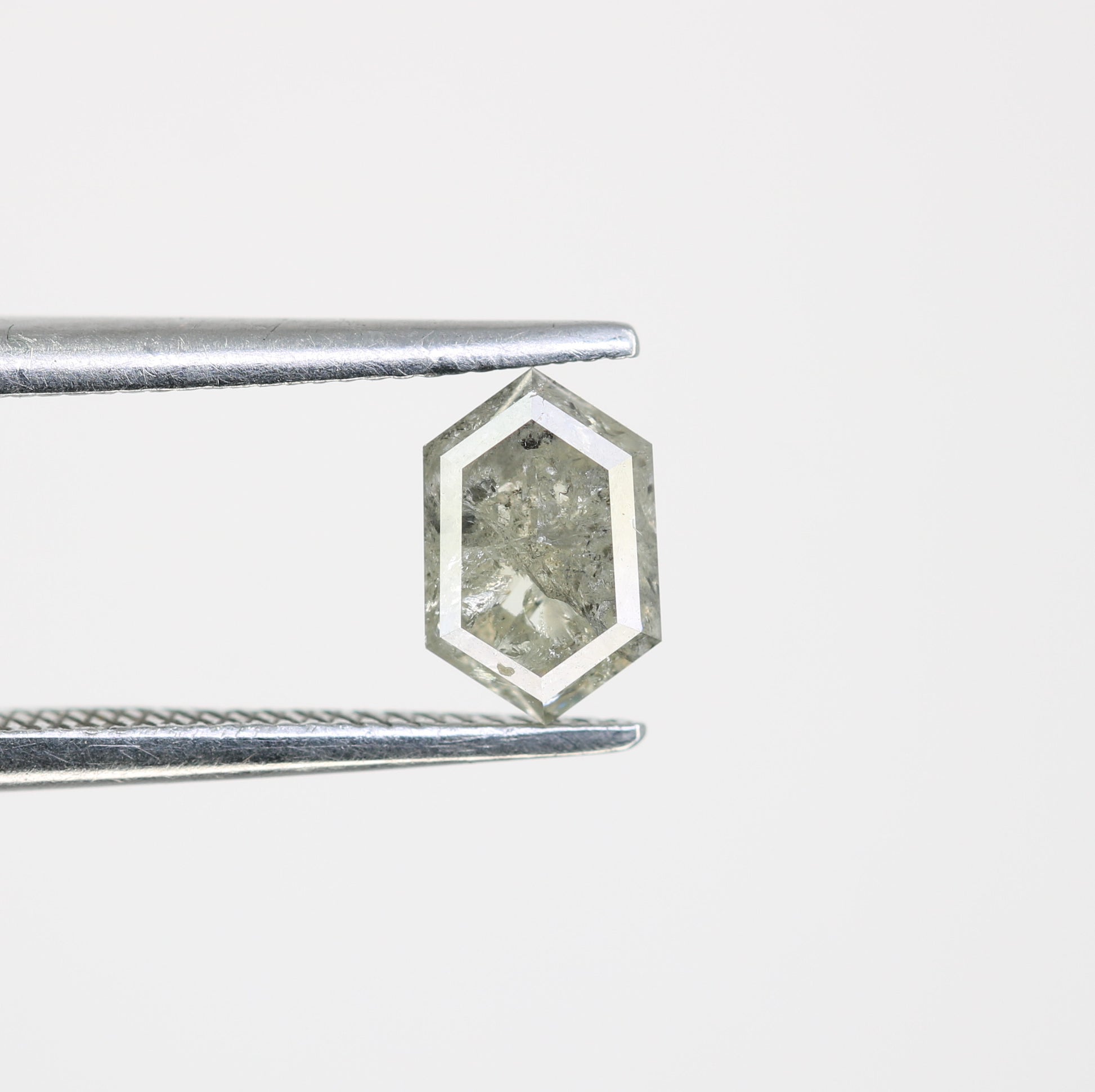 0.88 Carat Elongated Hexagon Shape Salt And Pepper Diamond For Wedding Ring - JayKrishna Diamond