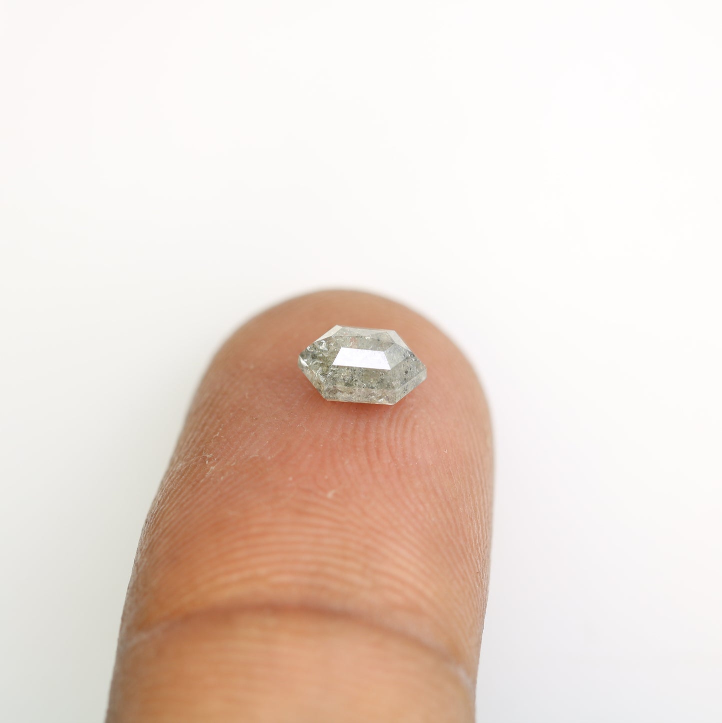 0.88 Carat Elongated Hexagon Shape Salt And Pepper Diamond For Wedding Ring - JayKrishna Diamond