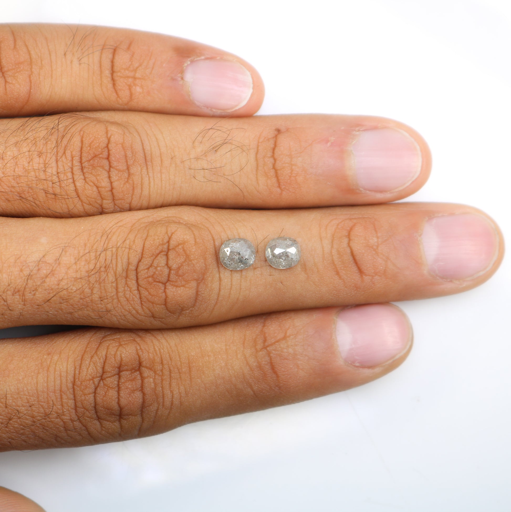 1.67 Carat Oval Shape Loose Salt And Pepper Diamond Pair For Galaxy Ring - JayKrishna Diamond