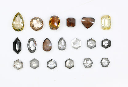 0.12 CT to 0.52 CT Natural Salt and Pepper Loose Diamonds in Mixed Shapes for Engagement Rings, Custom Jewelry and Chic Bracelets - JayKrishna Diamond