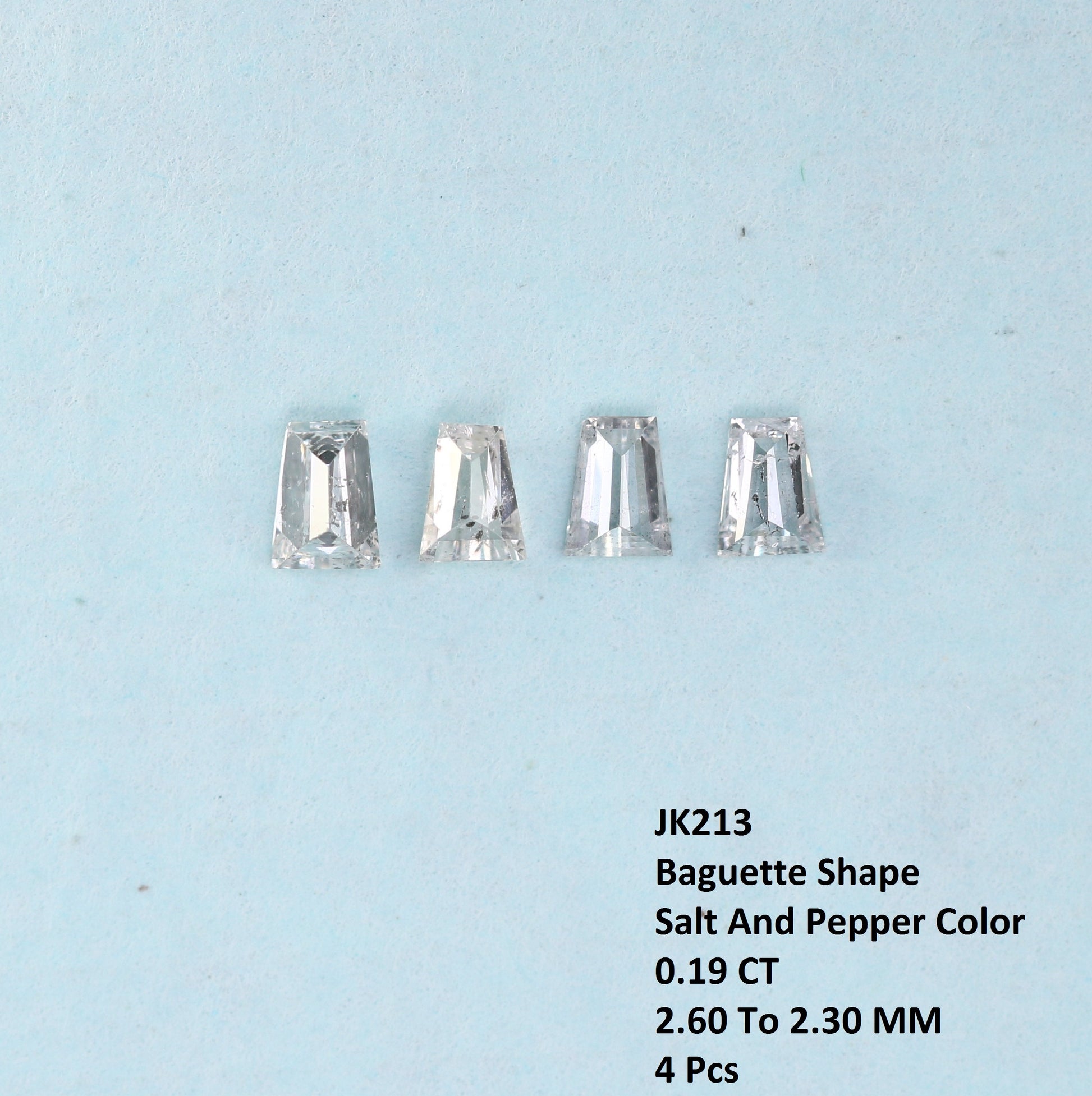 0.19 CT Baguette Shape Salt and Pepper Diamond - Ideal for Engagement Rings, Necklaces, Promise Rings, Earrings, and Anniversary Gifts - JayKrishna Diamond