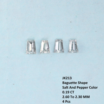 0.19 CT Baguette Shape Salt and Pepper Diamond - Ideal for Engagement Rings, Necklaces, Promise Rings, Earrings, and Anniversary Gifts - JayKrishna Diamond
