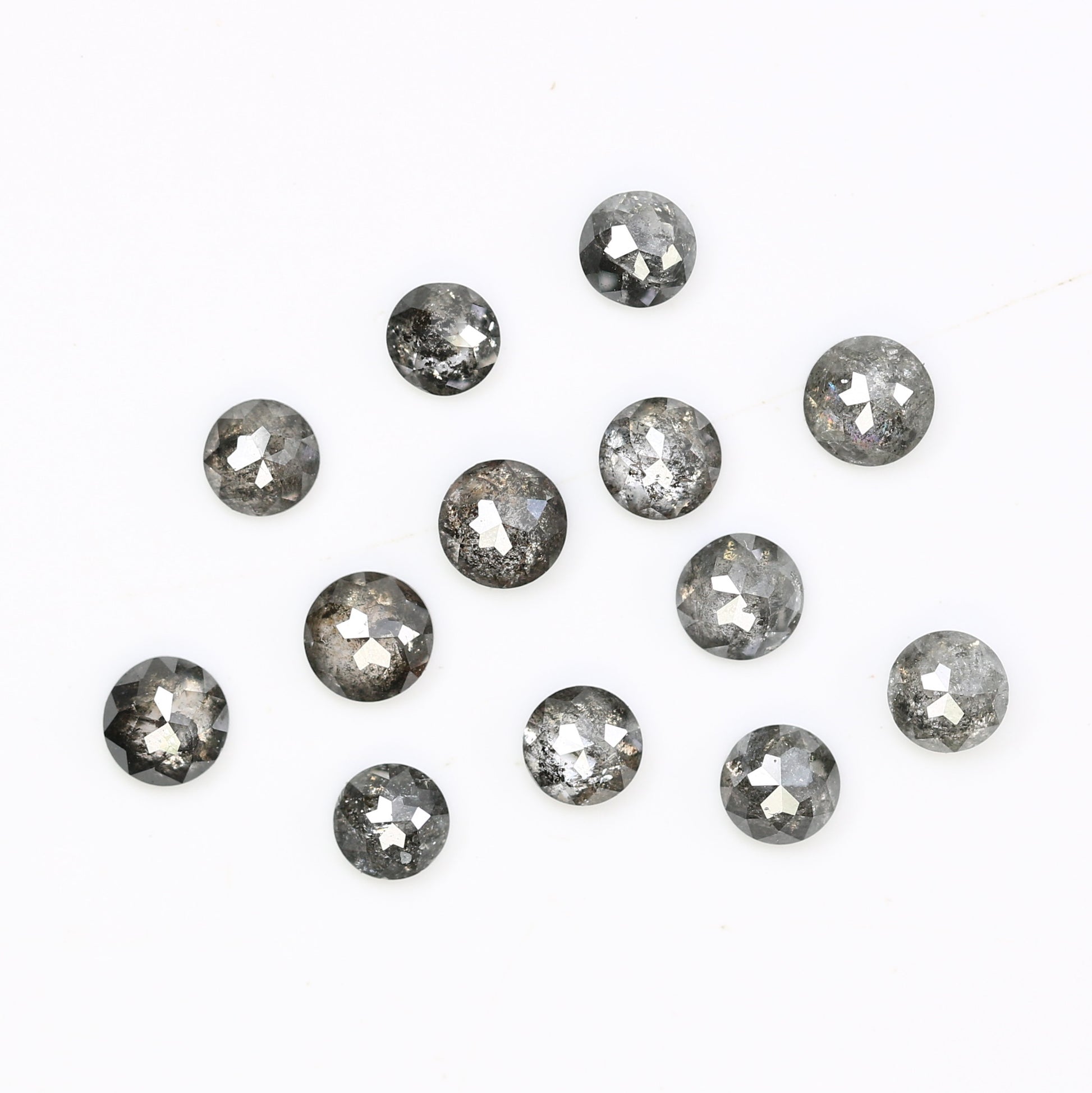 2.79 CT Natural Salt And Pepper Round Rose Cut Diamond For Engagement Ring - JayKrishna Diamond
