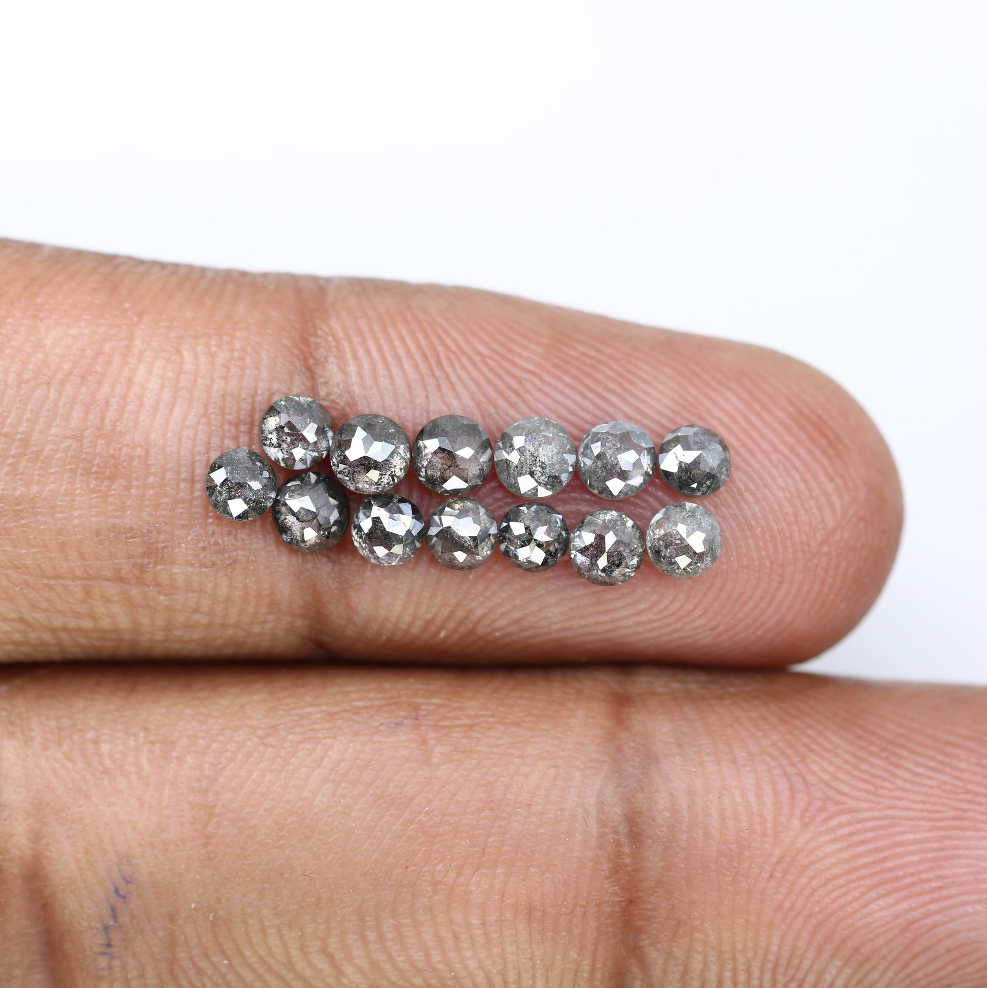 2.79 CT Natural Salt And Pepper Round Rose Cut Diamond For Engagement Ring - JayKrishna Diamond